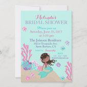 Afrikanische Meerjungfrau im Brautparty Einladung (Vorderseite)