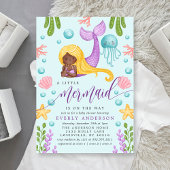 Afrikanische Meerjungfrau-Kinderdusche Einladung