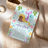 Afrikanische Meerjungfrau-Kinderdusche Einladung