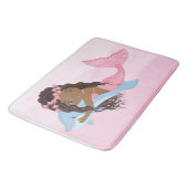 Afrikanische Meerjungfrau mit Dolphin Bath Mat Badematte (Schrägansicht)