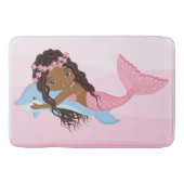Afrikanische Meerjungfrau mit Dolphin Bath Mat Badematte (Vorderseite)