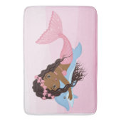 Afrikanische Meerjungfrau mit Dolphin Bath Mat Badematte (Vorderseite Vertikal)