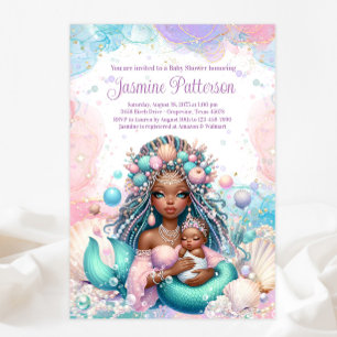 Afrikanische Meerjungfrau Mutter Und Baby Baby Sho Einladung