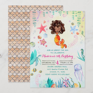 Afrikanische Meerjungfrau-Party Einladung