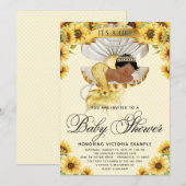 Afrikanische Meerjungfrau Sonnenblume Kinderdusche Einladung (Vorne/Hinten)