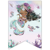 Afrikanische Meerjungfrau zum Geburtstag unter dem Wimpelkette (Erste Fahne)