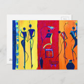 Afrikanische Menschen Kunst in ihren Lebensphasen Postkarte (Vorne/Hinten)