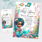 Afrikanische Mermaid Baby Dusche Einladung