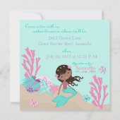 Afrikanische Mermaid Erstgeburtstag Einladung (Rückseite)