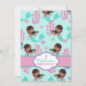 Afrikanische Mermaid Fünfter Geburtstag Einladung (Rückseite)