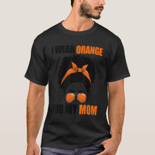 Afrikanische Messy Bun Leukemia Ich trage Orange f T-Shirt