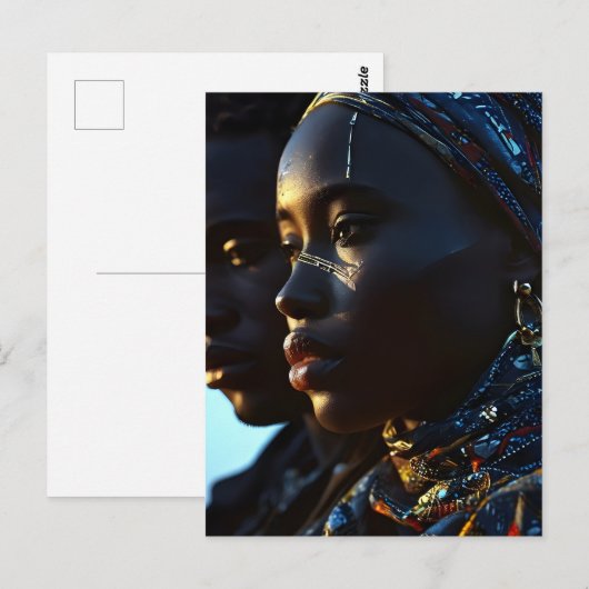 Afrikanische Modekunst Postkarte (Vorne/Hinten)
