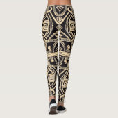 Afrikanische Mud Cloth Pattern Leggings (Rückseite)