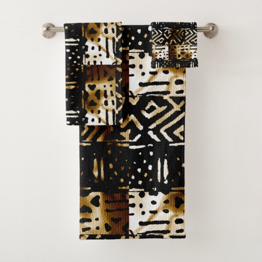 afrikanische Mud Cloud Print Badhandtuch Set (Insitu)