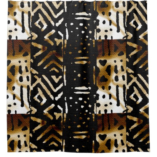 afrikanische Mud Cloud Print Duschvorhang (Vorderseite)