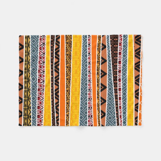Afrikanische Muster-Mischung Fleecedecke (Vorderseite (Horizontal))