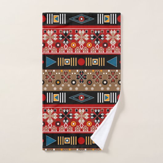 afrikanische Muster, orientalisches Muster Kissen Badhandtuch Set (Handtuch)