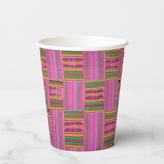 Afrikanische Musterpapierkopien Pappbecher (Rückseite)