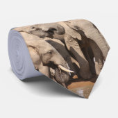 afrikanische Naturfotografie Elefantengetränke Krawatte (Gerollt)