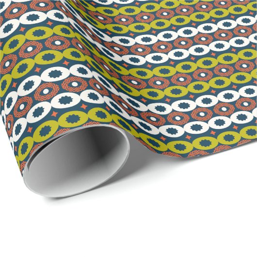 Afrikanische Ovalformen: farbenfroh, nahtlos. Geschenkpapier (Rolleneckpunkt)