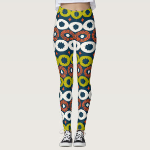 Afrikanische Ovalformen: farbenfroh, nahtlos. Leggings