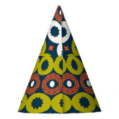 Afrikanische Ovalformen: farbenfroh, nahtlos. Partyhütchen (Rückseite)