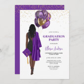 Afrikanische Partei für Lila Absolventen Einladung (Vorne/Hinten)