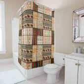Afrikanische Patchwork-Elefanten: Ziertextur Duschvorhang (Beispiel)