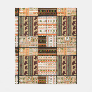 Afrikanische Patchwork-Elefanten: Ziertextur Fleecedecke