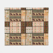 Afrikanische Patchwork-Elefanten: Ziertextur Fleecedecke (Vorderseite (Horizontal))