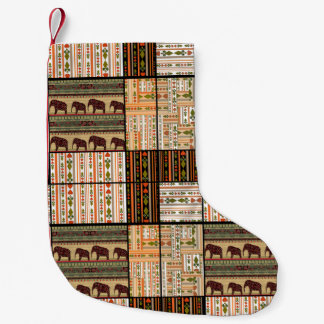 Afrikanische Patchwork-Elefanten: Ziertextur Kleiner Weihnachtsstrumpf