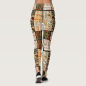 Afrikanische Patchwork-Elefanten: Ziertextur Leggings (Rückseite)