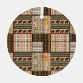 Afrikanische Patchwork-Elefanten: Ziertextur Ornament Aus Glas (Rückseite)