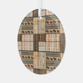 Afrikanische Patchwork-Elefanten: Ziertextur Ornament Aus Glas (Vorderseite links)