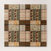Afrikanische Patchwork-Elefanten: Ziertextur Puzzle (Horizontal)
