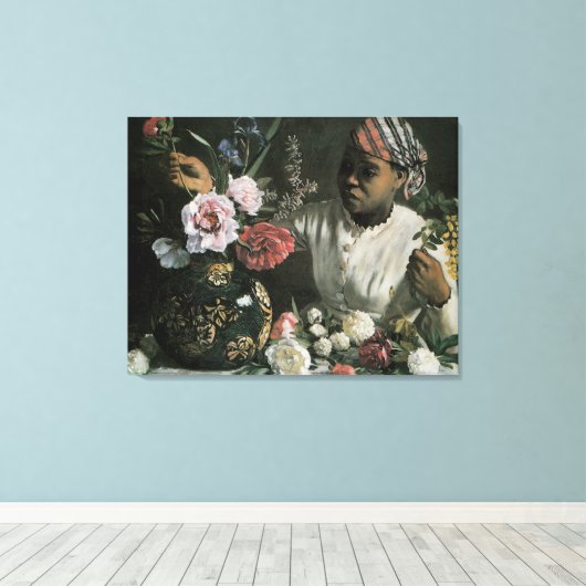Afrikanische Peonings von Frederic Bazille, Blume Leinwanddruck (Insitu (Holzboden))
