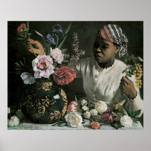 Afrikanische Peonings von Frederic Bazille, Blume Poster (Vorne)
