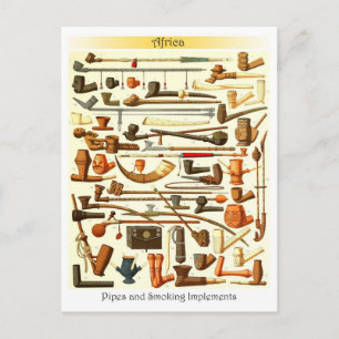 Afrikanische Pfeifen und Rauchutensilien Postkarte