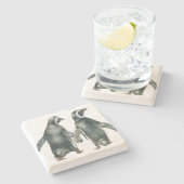 Afrikanische Pinguin-Paare Steinuntersetzer (Seitenansicht)