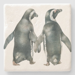 Afrikanische Pinguin-Paare Steinuntersetzer