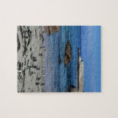 Afrikanische Pinguine am Flussstein-Strand, in Puzzle (Horizontal)