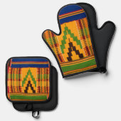 afrikanische Print Ofenhandschuh & Topflappen-Set (Vorderseite/Rückseite)
