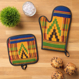 afrikanische Print Ofenhandschuh & Topflappen-Set