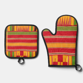 afrikanische Print Ofenhandschuh & Topflappen-Set