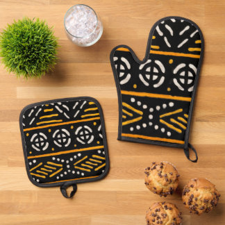 afrikanische Print Ofenhandschuh & Topflappen-Set