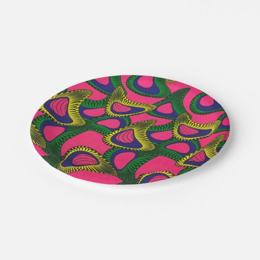 afrikanische Print Pappteller (Schrägansicht)