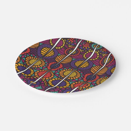 afrikanische Print Pappteller (Schrägansicht)