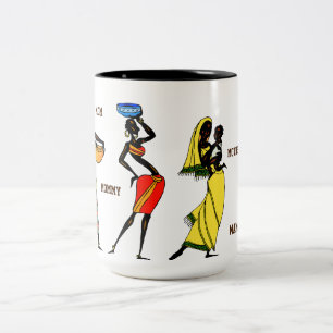 Afrikanische Printwerbung zum Muttertag Zweifarbige Tasse