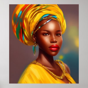 Afrikanische Prinzessin Frau 4 Gold Schmuck Poster