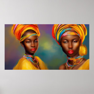 Afrikanische Prinzessin Frauen Goldschmuck 2 Poster
